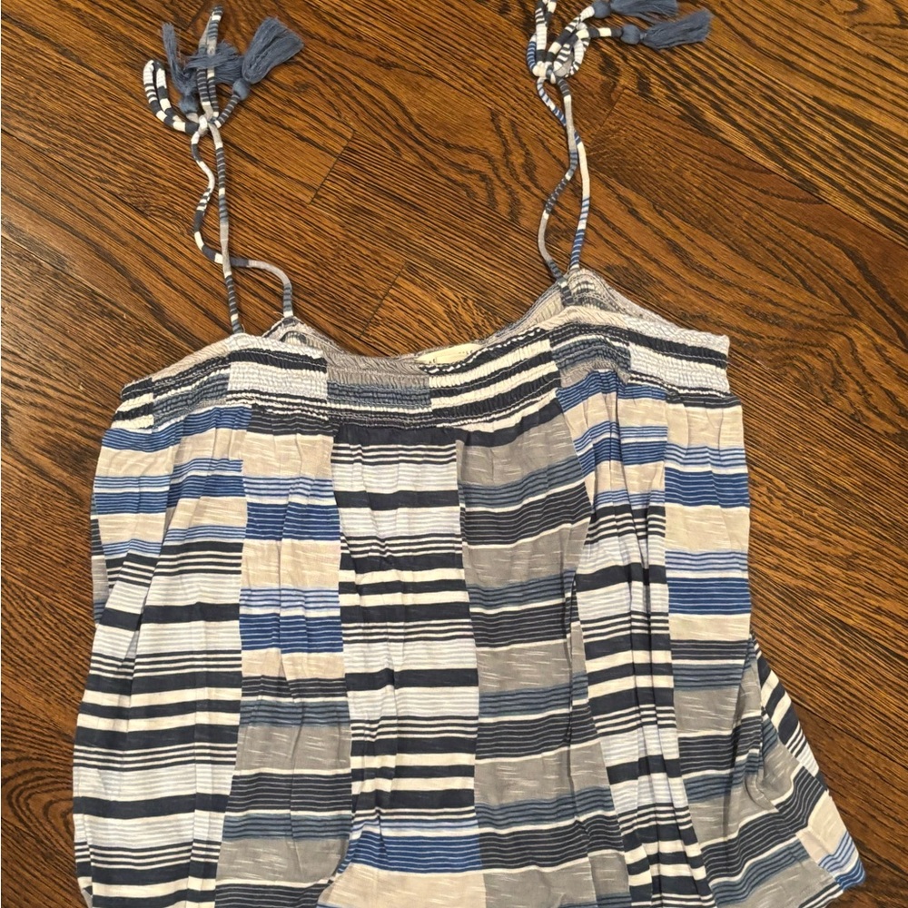 Striped Blue and Gray Women's Top